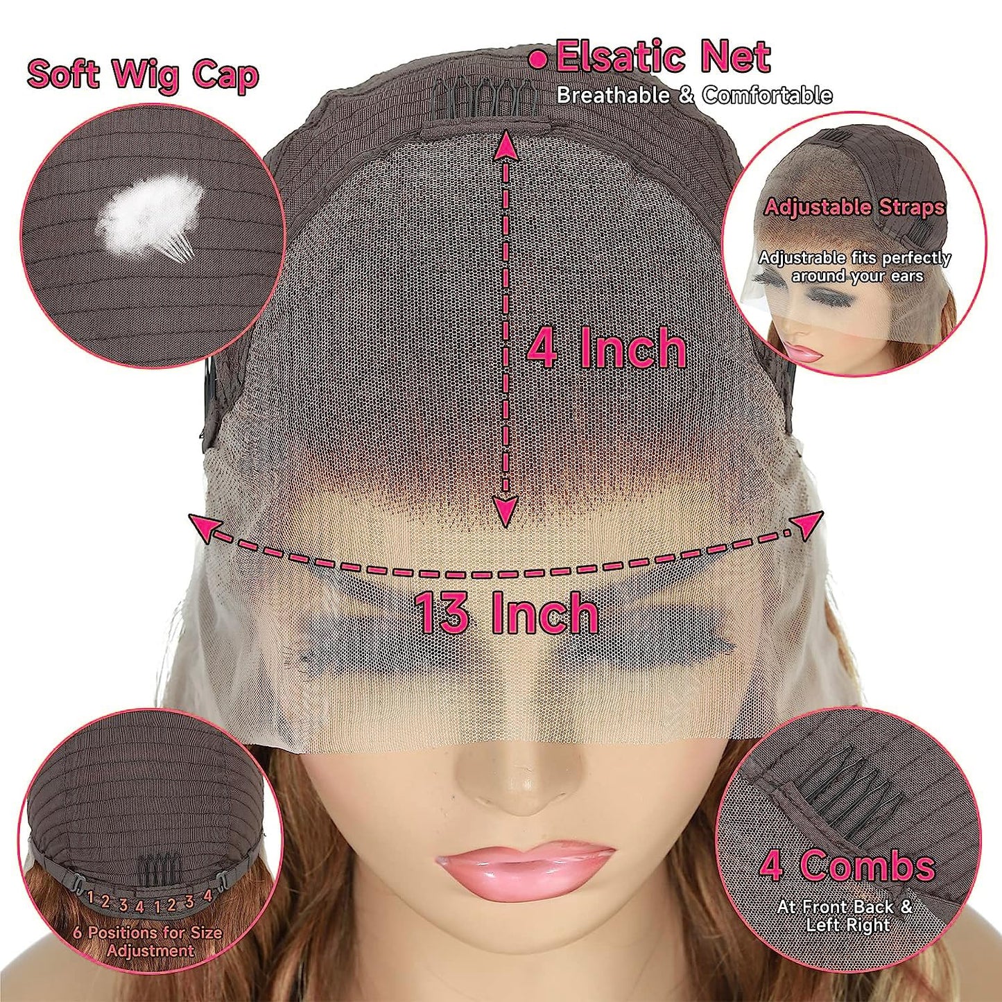 Crowned Roots 13x4 HD Lace Ombre P4/27 Body Wave Glueless Human Hair Wig