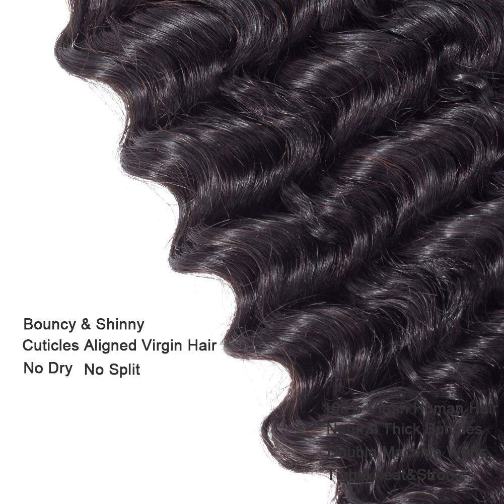 Crowned Roots 3 Bundles Loose Deep Wave 100% Unprocessed Virgin Brazilian Remy  