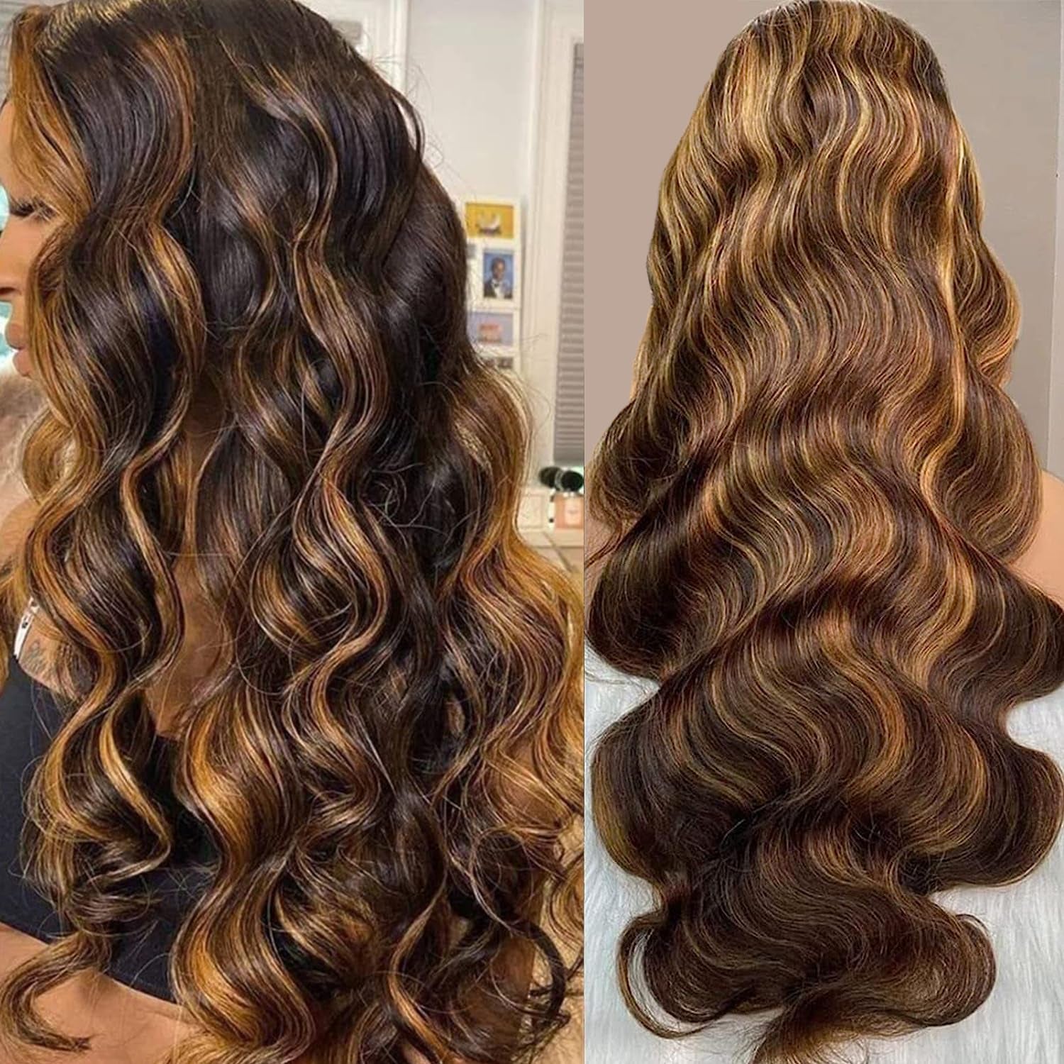 Crowned Roots 13x4 HD Lace Ombre P4/27 Body Wave Glueless Human Hair Wig